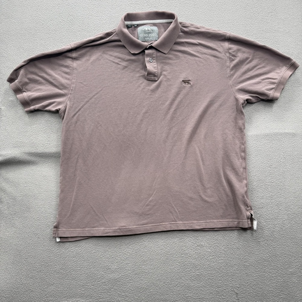 Gunn Polo Polo Shirt Mens 2XL Purple Solid Australian Cotton Knit Casual